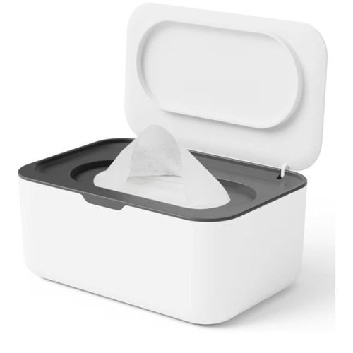 Wipes Dispenser, Wipe Holder for Baby & Adult, Seposeve Refillable Baby Wipe Container, Keeps Wipes Clean. Non-Slip, Easy Pull Wipes Pouch Case, Grey