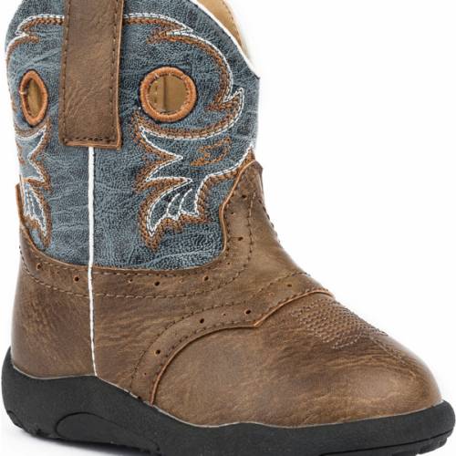 Roper Infant Boys' Daniel Distressed Saddle Vamp Cowbabies Boots - Round Toe
