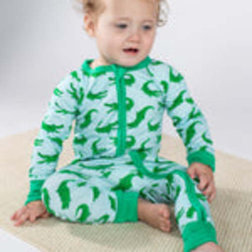 Convertible Zip Pajamas - Blue Alligators – Goosies