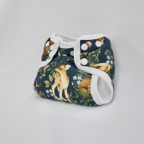 Forest Animals Newborn Cloth Diaper with umbilical cord snap
