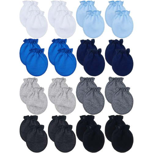 bangyoudaoo 16 Pairs Newborn Baby Cotton Mittens No Scratch Gloves Unisex Newborn Mittens for baby Boys Girls 0-6 Months