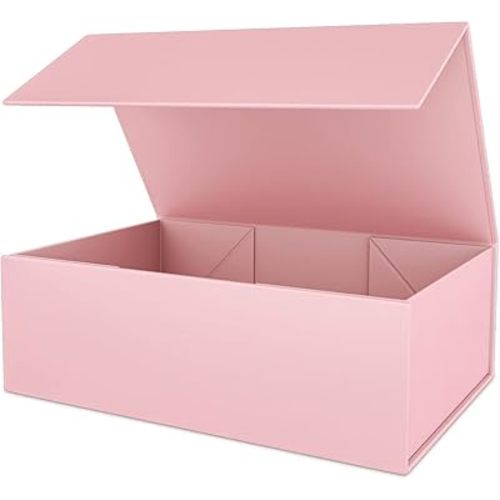 Pink Gift Box 12" x 6" x 4" with Magnetic Closure Lid Gifts Boxe for Presents,Bridesmaid Gifts Boxes,Cute Box,Birthday Gift Boxe,Luxury for Gifts Packaging, Magnetic Gift Boxes for Wrapping Gifts (Pink)
