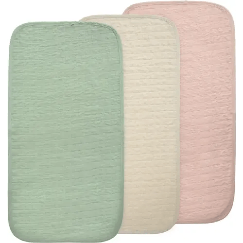 mushie Waterproof Changing Pad Liners | 100% Organic Cotton | Set of 3 (Blush Combo)
