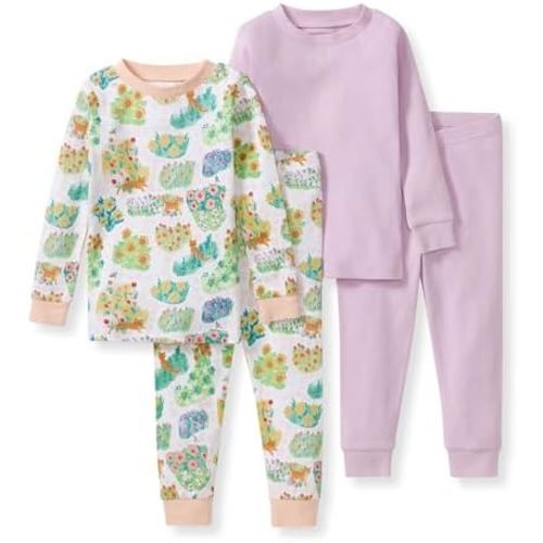 Burt's Bees Baby Girls Organic Cotton Pajamas, Toddler PJ Set, 2-PC