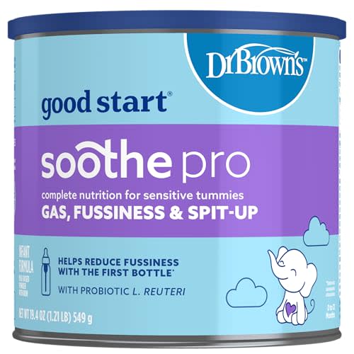 Good Start | Dr. Brown's Soothe Pro, Baby Formula Powder, for Sensitive Tummies, Gas, Fussiness and Spit-Up, Infant Formula with Probiotics, DHA, Non-GMO,19.4 Ounce