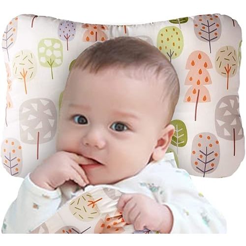 Soft Hypoallergenic Baby Head & Neck Support Organic Cotton Cover Machine Washable (Lime Tree)