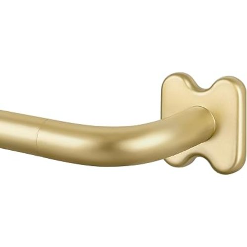 USFOOK Gold Curtain Rod 32 to 58 Inch, Wrap Around Blackout Curtain Rods for Windows, 3/4 inch Adjustable Room Darkening Window Treatment Rod for Bedroom, Sliding Glass Doors, Living Room