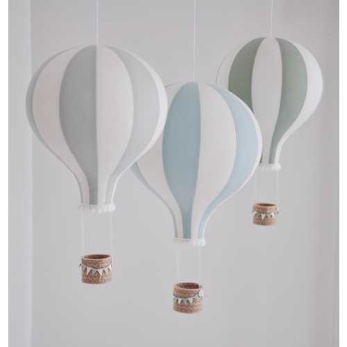 Hot Air Balloon Nursery Decor in Sage color, Travel Theme, Kids Room Hanging Decoration