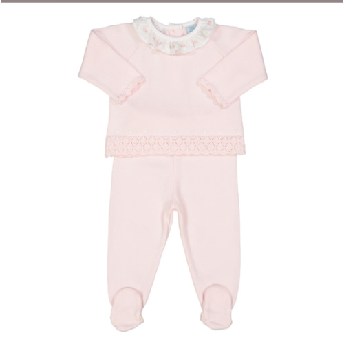 Rose Ruffle Collar Diamond Knit Set I Feltman Brothers