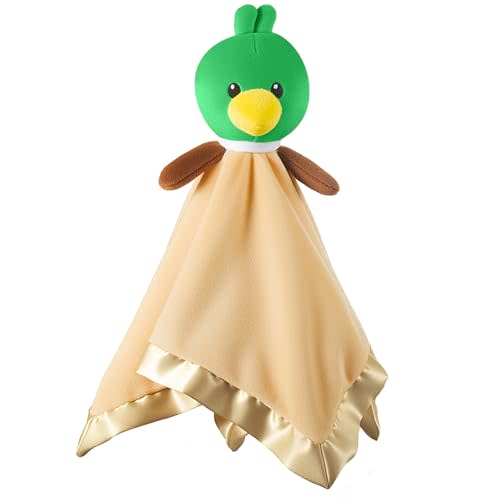 Mallard Duck Baby Lovey, Soft Security Blanket, Lovies for Babies, Duck Stuffed Animal Snuggle Toy for Newborn Infant Toddler Boys and Girls, Baby Shower/Nursery Gifts Green 16 Inch