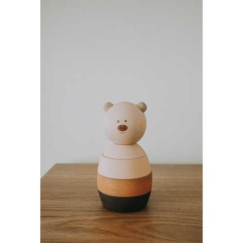 Wooden Bear Stacker Toy – Montessori Stacking Toy for Babies, Scandinavian Nursery Decor