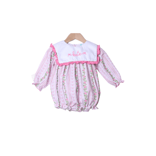 Fancy Floral Long Sleeve Bib Bubble
