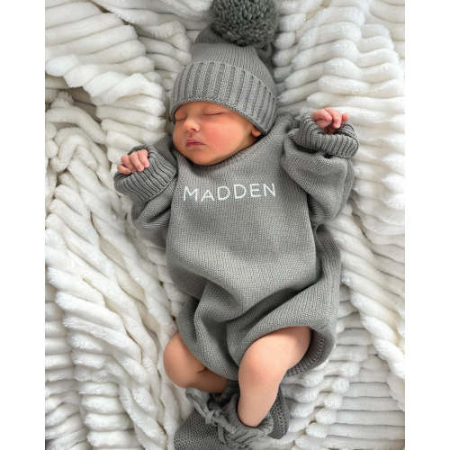 Personalized Printed Knit Sweater Bubble | Smoke