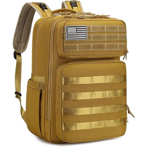 LORADI Dad Diaper Bag with Insulated Pockets, Stroller Clips and Luggage Sleeve for Travel, Large Tactical Diaper Bag for Men, Black