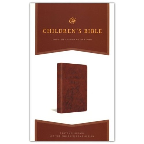 ESV Children's Bible--soft leather-look, brown with let the children come design