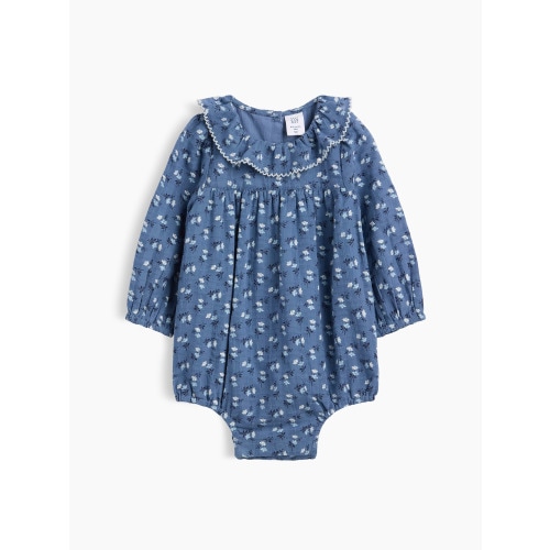 Baby Ruffle Collar Floral Bubble Bodysuit