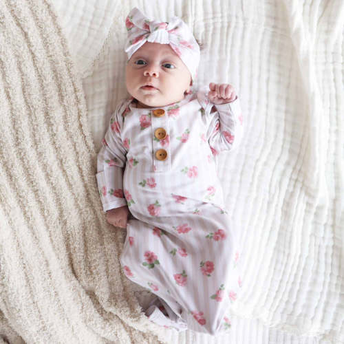 Rosy & Cozy Knit Large Bow Headwrap