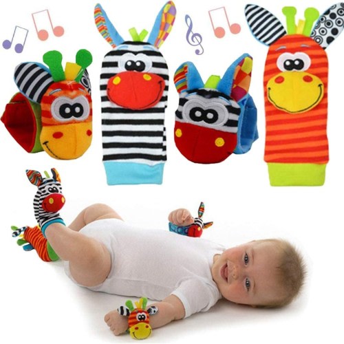 JABUUO Baby Soft Wrist Rattles Foot Finder Socks & Wrist Rattles Newborn Toys For Baby Boy Or Girl Brain Development Infant Toys Hand And Foot Rattles Suitable For Babies