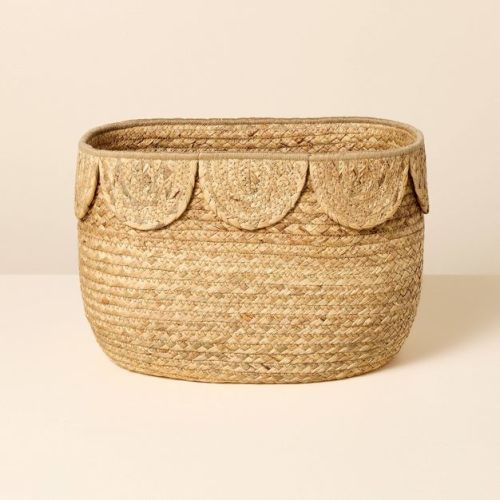 Natural Woven Scalloped Storage Basket - Hearth & Hand™ With Magnolia