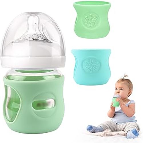 2 Pack Silicone Sleeves for Philips Avent Glass Natural Baby Bottle 4oz, Food Grade Silicone, BPA Free Glass Baby Bootle Sleeve, Anti Breakage Baby Bottle Holder, Anti-Scald, Dishwasher/Heaters Safe