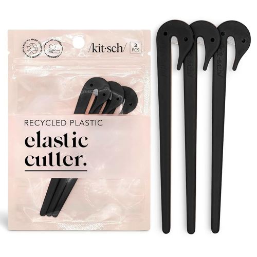Kitsch Hair Tie Cutter – Easy To Use, Pain Free Rubber Band Cutter for Hair Kids, Baby & Toddler Girls – Black, 3pc Set