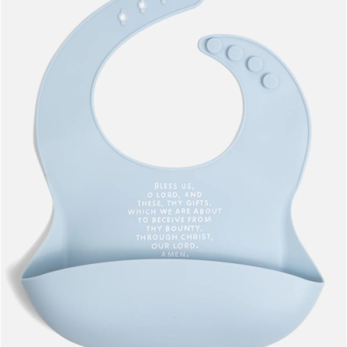 Meal Blessing Silicone Bib - Powder Blue