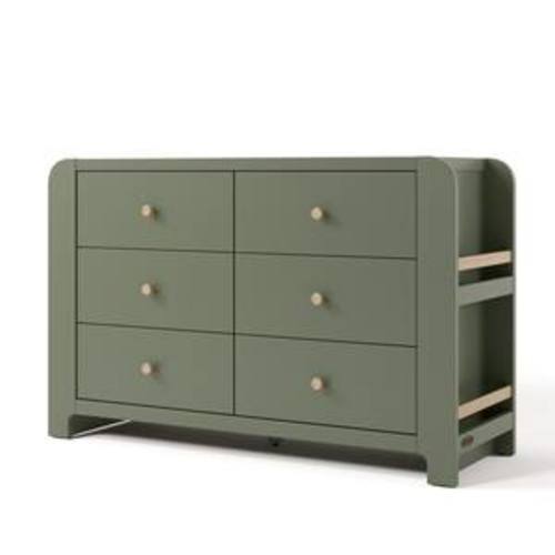 Read-with-Me Olive with Driftwood 6 Drawer 52.01 in. Wide Dresser