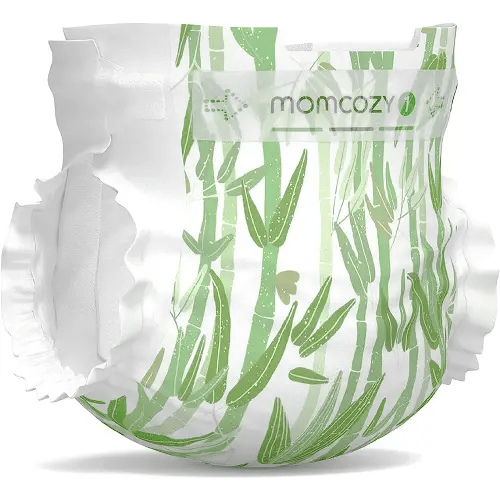 Momcozy Newborn Diapers, Baby Diapers Natural Bamboo Diapers Hypoallergenic for Sensitive Skin, Disposable Diapers, Organic Diapers Infant Diapers Size 1(80 Count)