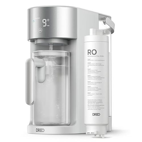 DREO Reverse Osmosis Water Filter Countertop, RO Filtration System, 3:1 Pure to Drain, TDS & Filter Life & Autofill Pitcher, Installation-Free, Self-Cleaning Water Purifier, RO Water Filter 112 3L