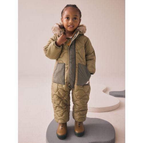 Khaki Green Shower Resistant Snowsuit (3mths-7yrs)