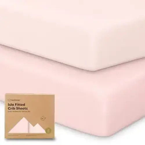 KeaBabies 2-Pack Baby Crib Sheets for Boys, Girls, 52x28 Fitted (Mist Rose) | Viscose Derived from Bamboo, Toddler Bed Sheets Neutral, Fitted Crib Mattress Sheet for Standard Baby Bedding, Soft, Cozy