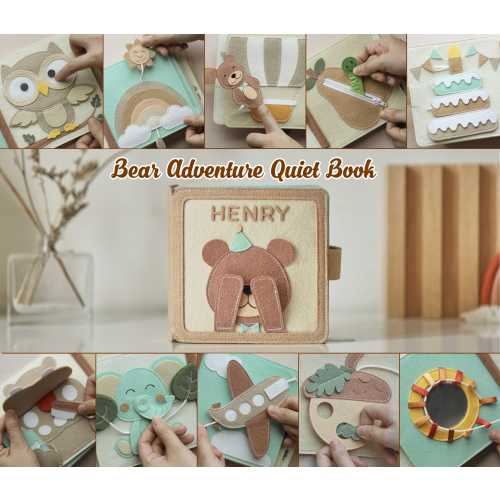 Personalized Christmas gift for baby, Handmade felt quiet book, Customized soft Montessori-inspired toy, First birthday present, Busy book