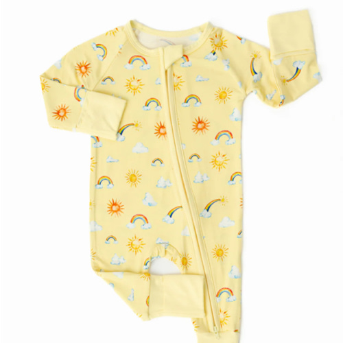 Sunshine & Rainbows Bamboo Zippered Sleeper – Little Crowns & Capes