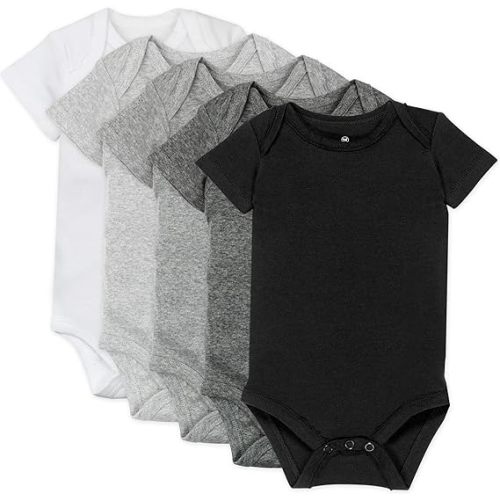 HonestBaby 5-pack Short Sleeve Bodysuits One-piece 100% Organic Cotton for Infant