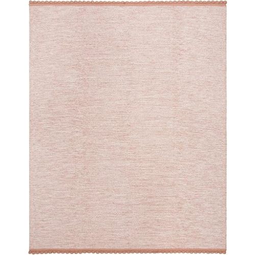 SAFAVIEH Area Rug 8x10 - Montauk Collection - Large - Peach, Handmade Cotton, Ideal for Living Room, Bedroom, Office, Dining Space (MTK615O)