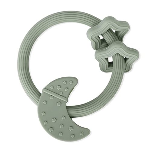 Silicone Baby Teething Toy, Silicone Baby Ring Teether for Babies 3 Months+, Raised Texture to Soothe Gums, BPA Free, Boys Girls Shower, Birthday, Christmas Gifts (Sage)