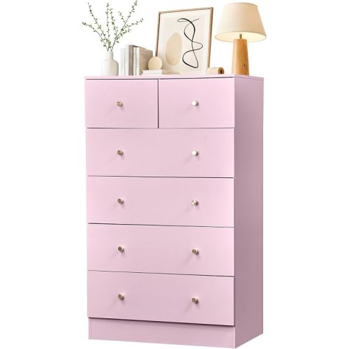 Karl home Cómoda rosa de 6 cajones, pecho moderno del dormitorio de la