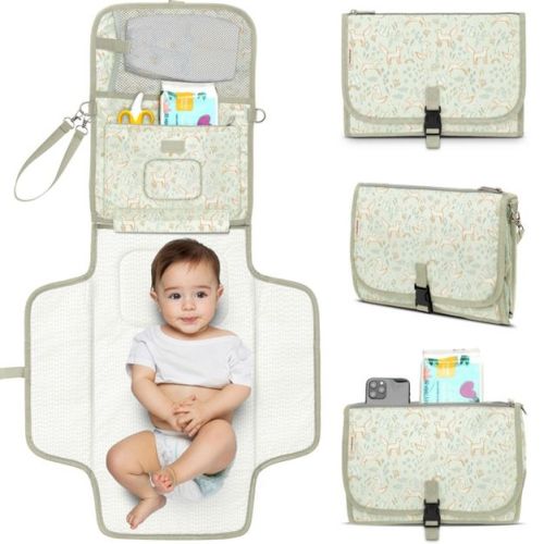 KeaBabies Ezee Portable Diaper Changing Pad, Portable Diaper Changing Mat, Waterproof Foldable Diaper Changing Pad (Fox Vale)