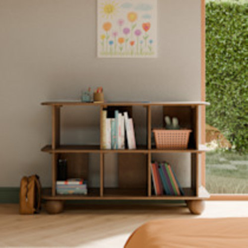 babyletto Crosby Open Bookcase - Natural Walnut