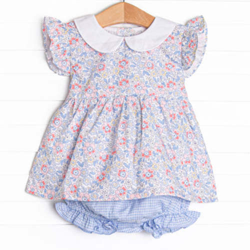 Felicity Florals Flutter Sleeve Diaper Set, Blue – Stitchy Fish