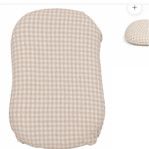Beige Gingham Baby Lounger Cover