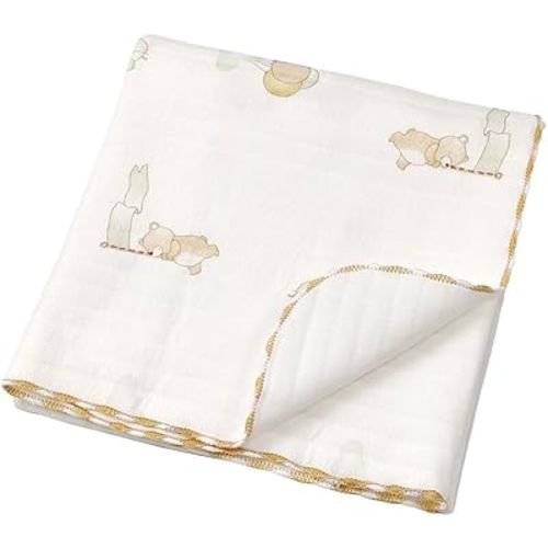 3 Layer Cotton Baby Blanket Warm Toddler Quilt Lightweight Baby Bedding for Girls and Boys (Elephant, 85x85CM)
