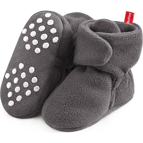 Baby Fleece Booties Newborn Unisex Booties Non-Slip Newborn Infant First Walkers Warm Shoes House Slippers for Baby Boys & Baby Girls Toddlers