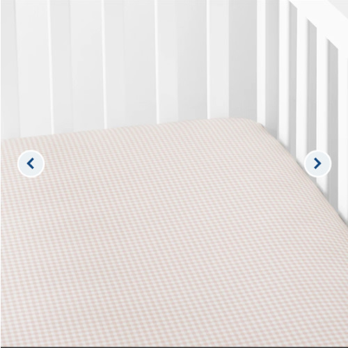 Ditsy Gingham Classic Cool Organic Cotton Percale Fitted Crib Sheet