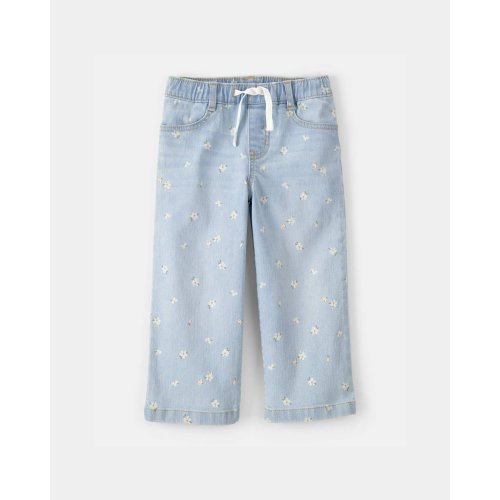 Toddler Girl Floral Drawstring Wide-Leg Jeans - Light Wash - OshKosh B'gosh | Carter's