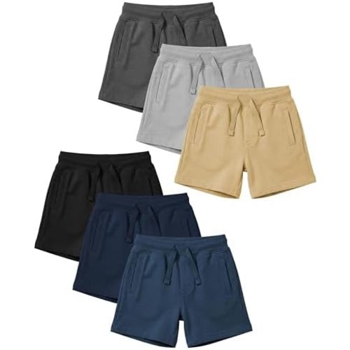 Toddler French Terry Cotton Drawstring Shorts (Multi Pack, 12 months)