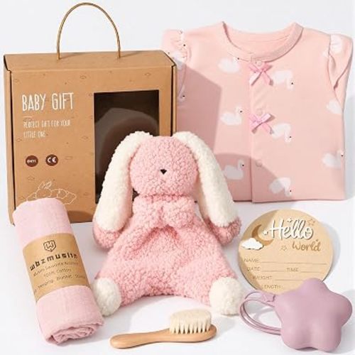 Golray Cestas de regalos para bebé recién nacida, regalos para baby shower, artículos esenciales para bebés
