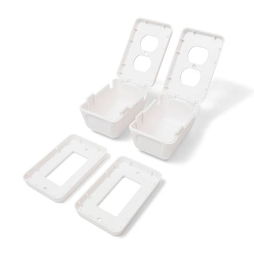 Regalo Home Safety White Outlet Cover Box Child Safety Includes Cover for Outlet or Light Switch - White