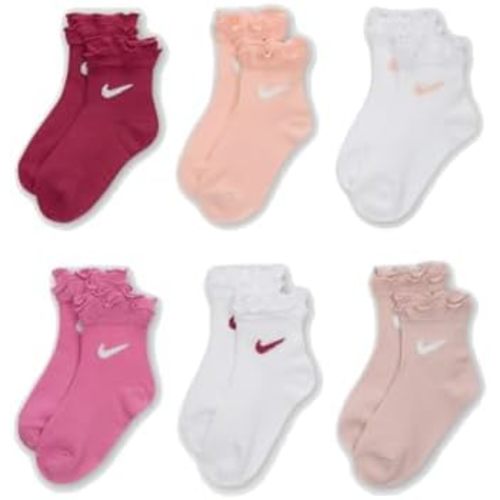 Nike girls 6-pack Ruffle Ankle Sock (Toddler/Little Kid/Big Kid)