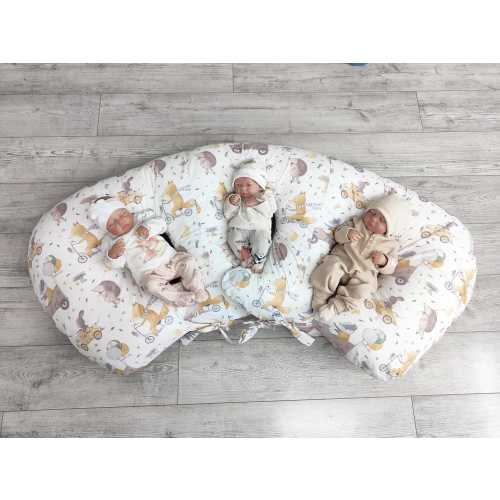 Gift for triplets, nursing pillow for triplets, layette for triplets